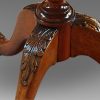 Mahogany circular coffee table base detail
