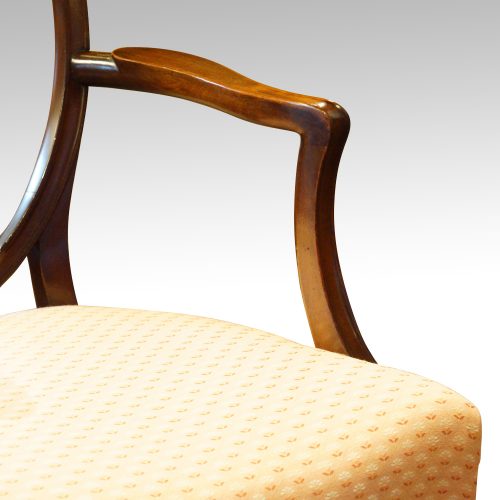 Set of 8 mahogany Adam style dining chairs arm