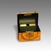 Victorian ash dome top casket lid open