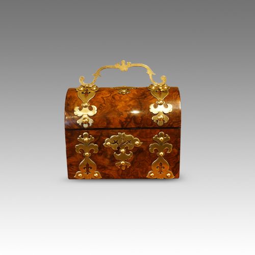 Victorian brass bound dome top casket