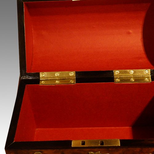 Victorian brass bound dome top casket lining