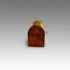 Victorian brass bound dome top casket side