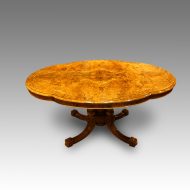 Victorian inlaid walnut shaped loo table