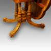 Victorian inlaid walnut shaped loo table base detail