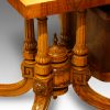 Victorian inlaid walnut shaped loo table columns