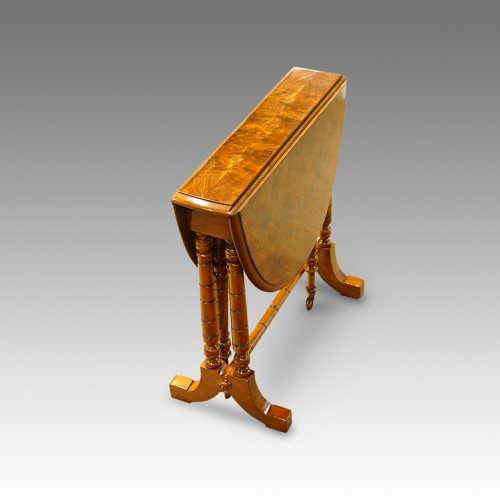 Victorian walnut baby Sutherland table closed