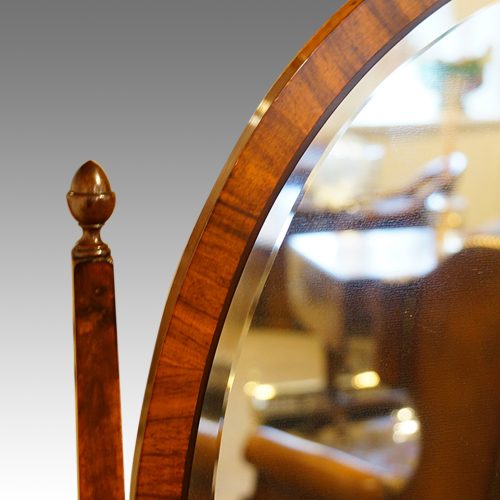 Walnut bow front dressing table mirror support
