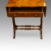 Walnut sofa table drawer open