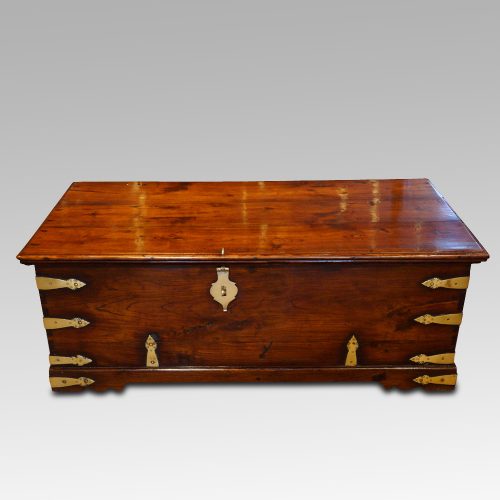 Antique Colonial teak merchants chest