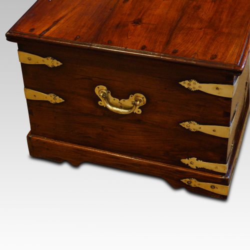 Antique Colonial teak merchants chest end