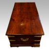 Antique Colonial teak merchants chest end view