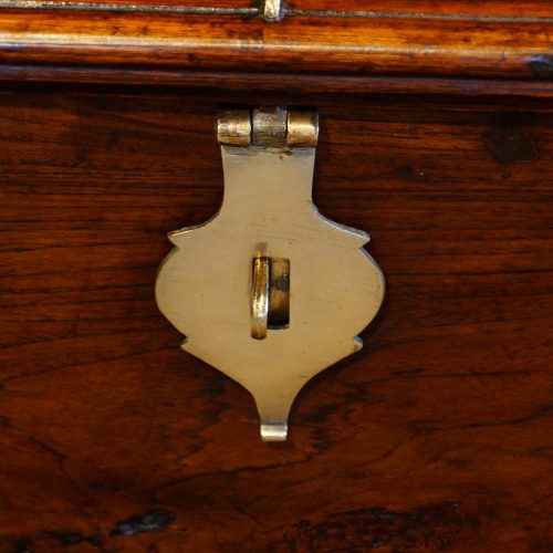 Antique Colonial teak merchants chest hasp