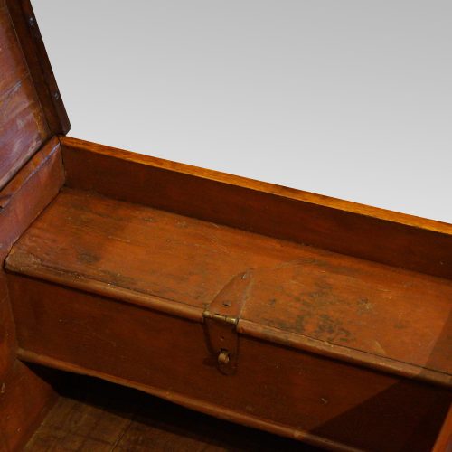 Antique Colonial teak merchants chest storage section