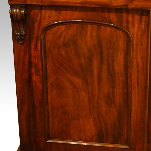 Early Victorian mahogany sidecabinet chiffonier door detail