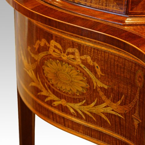 Edwardian Sheraton revival display cabinet serpentine shape