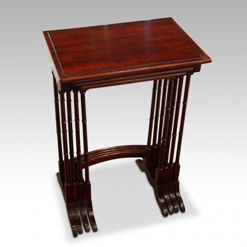Edwardian mahogany nest of 4 tables closed