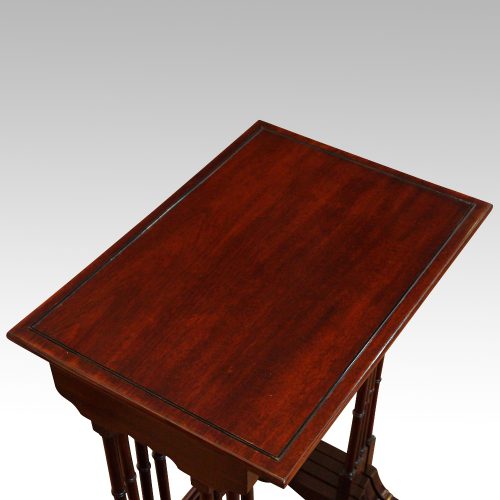 Edwardian mahogany nest of 4 tables top detail