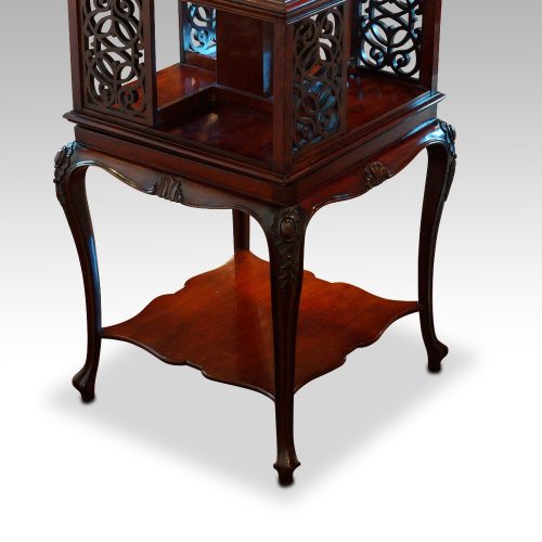 Edwardian mahogany revolving bookcase platform