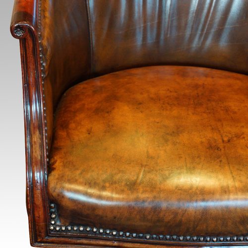 Edwardian mahogany swivel desk chair seat