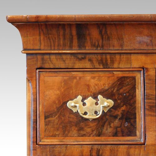 Georgian style walnut chest on chest cornice