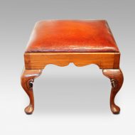 Large Georgian style leather top stool coffee table