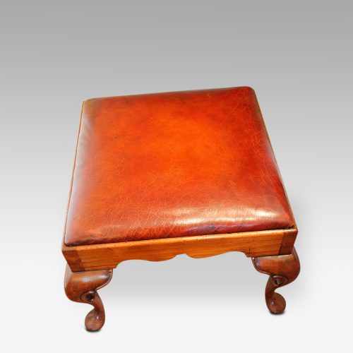 Large Georgian style leather top stool coffee table top