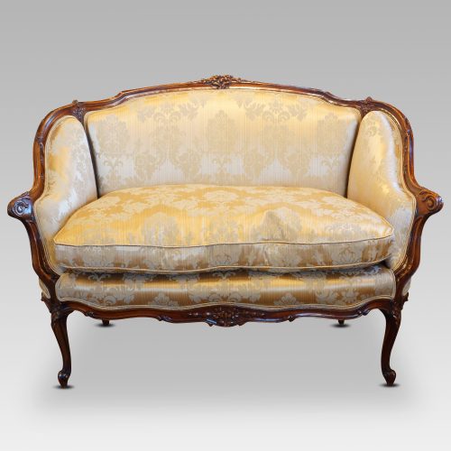 Pair of Edwardian walnut small sofas,3