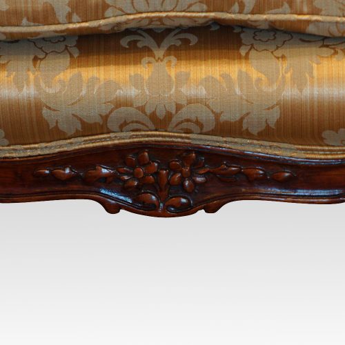 Pair of Edwardian walnut small sofas,5