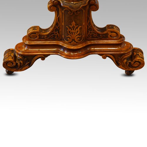 Victorian burr walnut card table end foot