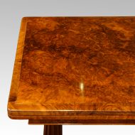 Victorian burr walnut card table top detail