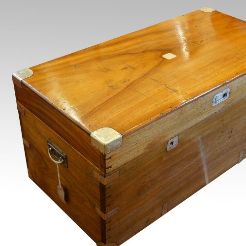 Victorian camphorwood campaign chest corner