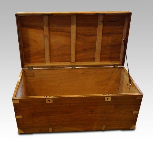 Victorian camphorwood campaign chest interior