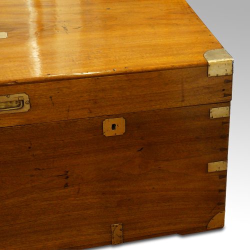 Victorian camphorwood campaign chest lock plate