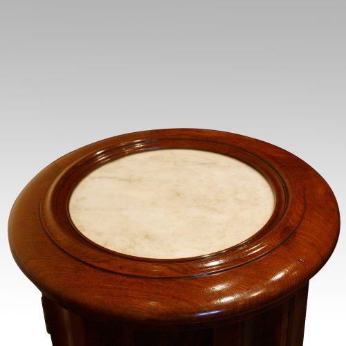 Victorian mahogany circular fluted cabinet large size marble top
