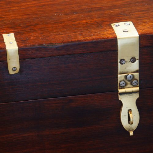Victorian rosewood brass bound campaign chest hasp