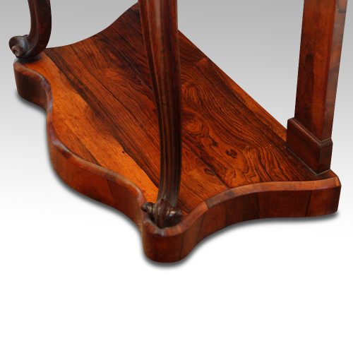 Victorian rosewood console table platform detail