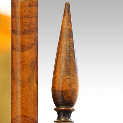 Walnut cheval mirror C.1920 finial