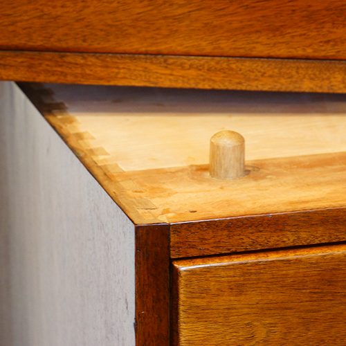Edwardian mahogany military chest dowel