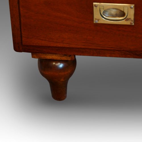 Edwardian mahogany military chest leg