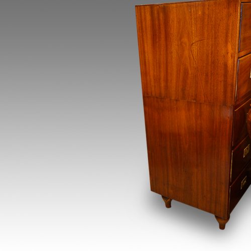 Edwardian mahogany military chest side