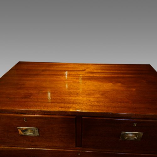 Edwardian mahogany military chest top