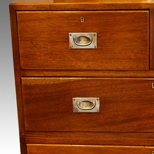 Edwardian mahogany military chest top drawer