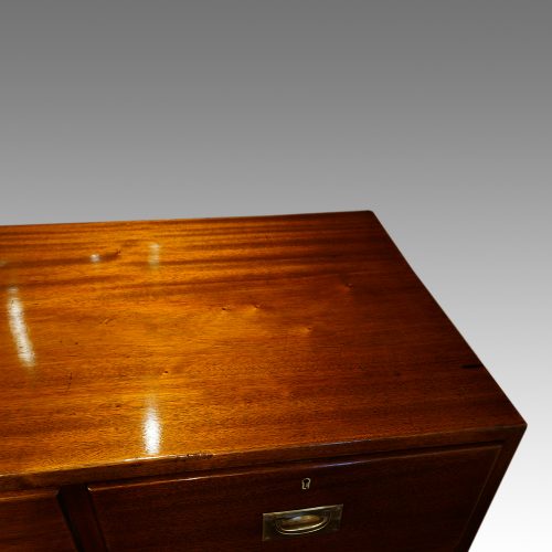 Edwardian mahogany military chest top end
