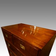 Edwardian mahogany military chest top angle