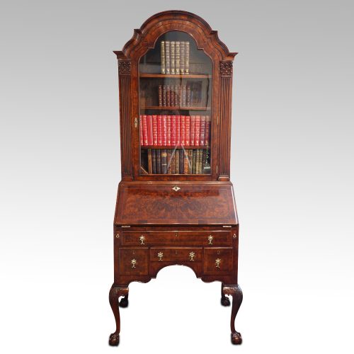 Georgian stlye walnut bureau bookcase