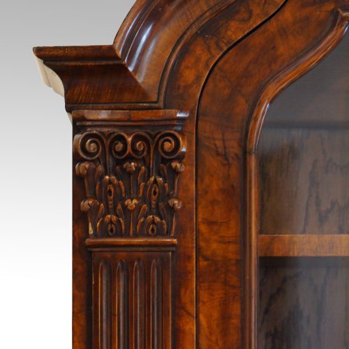 Georgian stlye walnut bureau bookcase carving