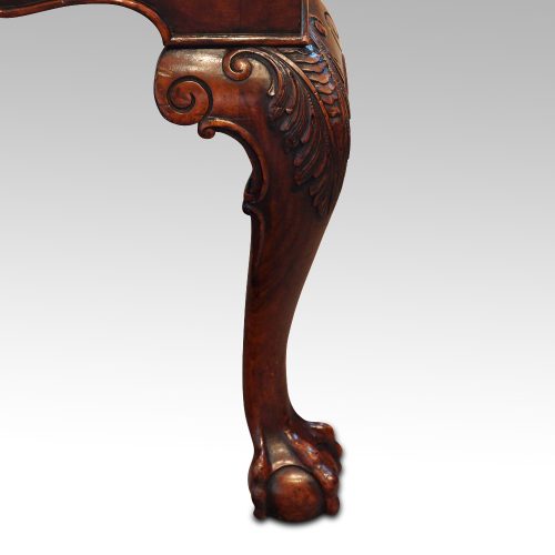 Georgian stlye walnut bureau bookcase leg detail
