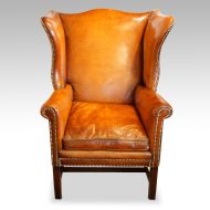 Georgian style leather wing chair