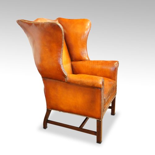 Georgian style leather wing chair