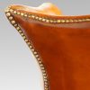 Georgian style leather wing chair studding